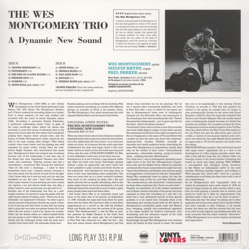 The Wes Montgomery Trio - A Dynamic New Sound: Guitar/Organ/Drums
