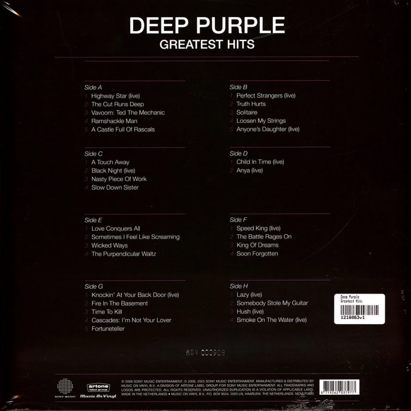 Deep Purple - Greatest Hits (black vinyl 4LP)