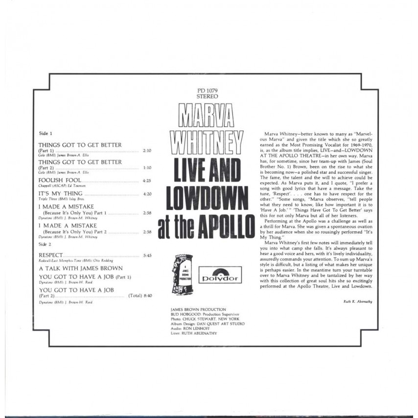 Marva Whitney - Live & Lowdown At The Apollo